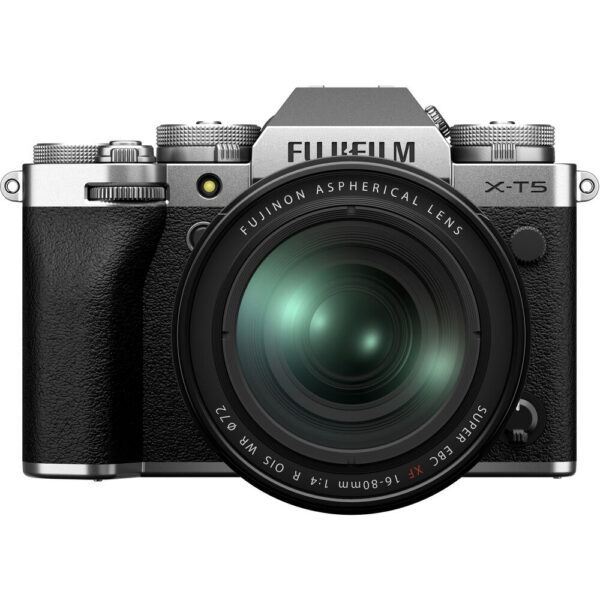 FUJIFILM X-T5 Mirrorless Camera with 16-80mm f/4 Lens and Mini Flash Kit (Silver) view 6