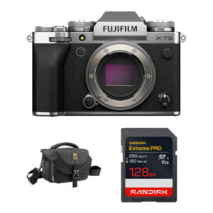 FUJIFILM X-T5 Mirrorless Camera with Basic Bundle (Silver)