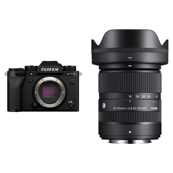 FUJIFILM X-T5 Mirrorless Camera with Sigma 18-50mm f/2.8 Lens for Wedding Photography (Black) view 3