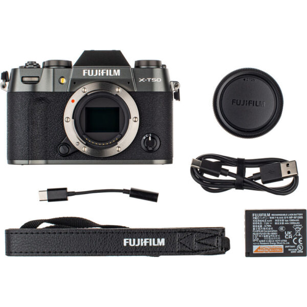 FUJIFILM X-T50 Mirrorless Camera (Charcoal Silver) view 6