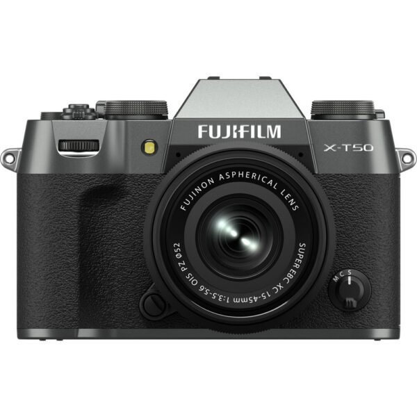 FUJIFILM X-T50 Mirrorless Camera with 15-45mm f/3.5-5.6 Lens and Basic Bundle (Charcoal Silver)