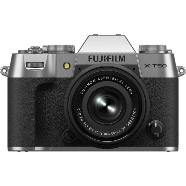 FUJIFILM X-T50 Mirrorless Camera with 15-45mm f/3.5-5.6 Lens and Basic Bundle (Silver)