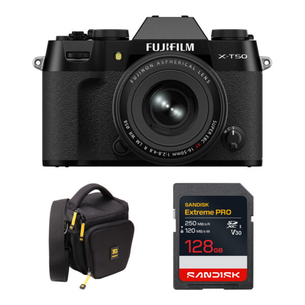 FUJIFILM X-T50 Mirrorless Camera with 16-50mm f/2.8-4.8 Lens and Basic Bundle (Black) view 6