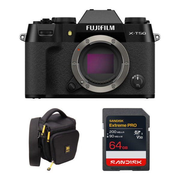 FUJIFILM X-T50 Mirrorless Camera with Basic Bundle (Black)