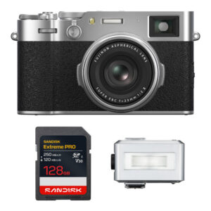 FUJIFILM X100VI Digital Camera with Flash & Memory Kit (Silver)