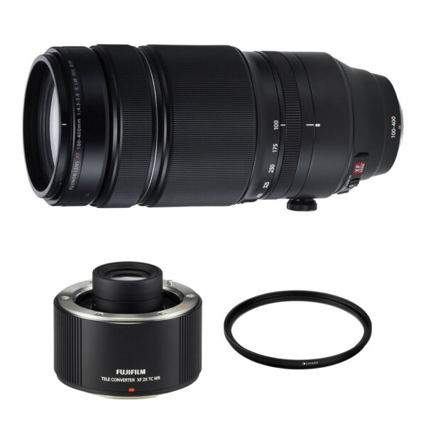 FUJIFILM XF 100-400mm f/4.5-5.6 R LM OIS WR Lens with 2x Teleconverter and UV Filter Kit view 4