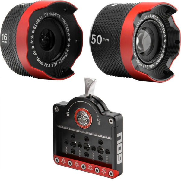GLOBAL DYNAMICS UNITED Armored RF 16mm & 50mm Autofocus Lens Bundle with 40mm Touch & Go Baseplate view 3