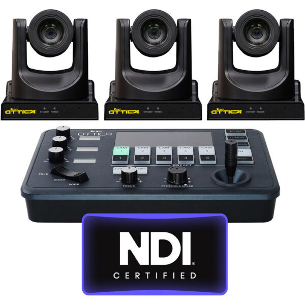ikan OTTICA 3 x Full NDI 20x PTZ Cameras and IP Controller Bundle (Black) view 4