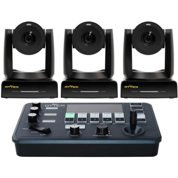 ikan OTTICA 3 x NDI HX3 4K 30x PTZ Cameras and Controller Bundle view 3