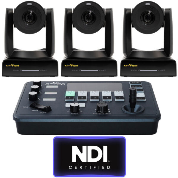 ikan OTTICA 3 x NDI HX3 4K 30x PTZ Cameras and Controller Bundle view 4