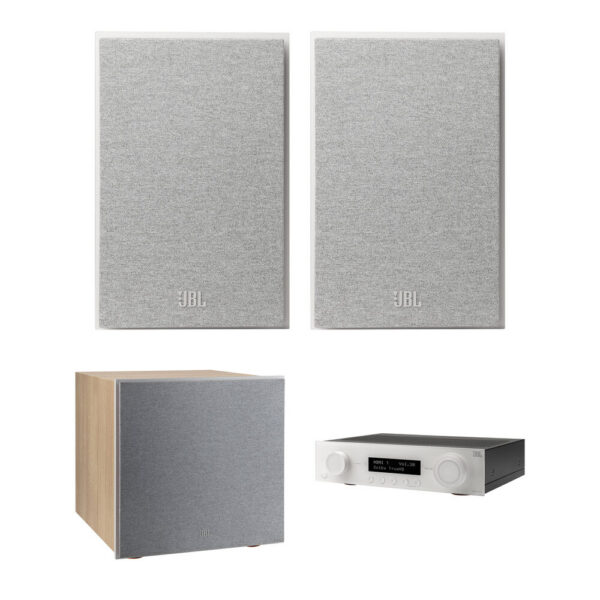 JBL MA310 5.2-Channel A/V Receiver with 2.1 Bookshelf Speaker Kit (Latte/White) view 4