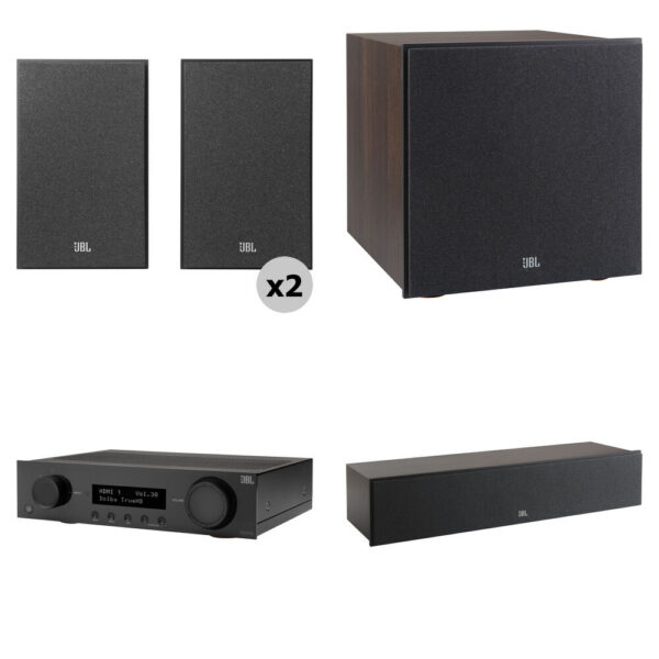 JBL MA510 5.2-Channel A/V Receiver and 5.1 Surround Sound Speaker Kit (Espresso/Black) view 5