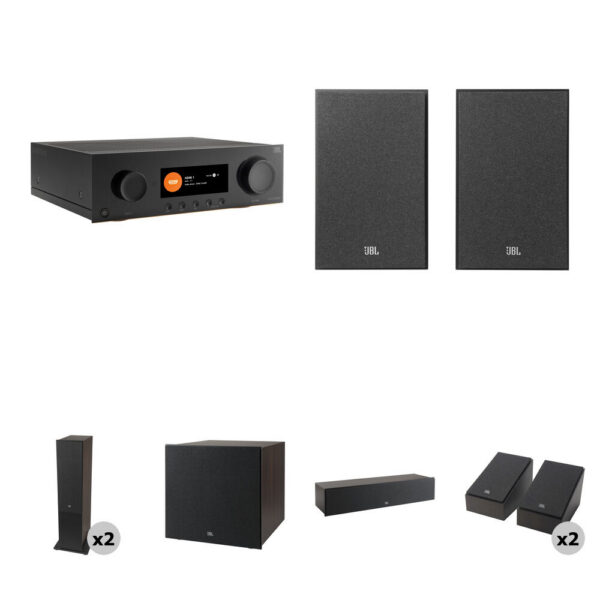 JBL MA9100HP 9.2-Channel A/V Receiver and 5.1.4 Atmos Surround Sound Speakers Kit (Espresso/Black) view 7
