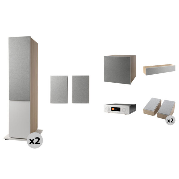 JBL MA9100HP 9.2-Channel A/V Receiver and 5.1.4 Atmos Surround Sound Speakers Kit (Latte/White) view 7
