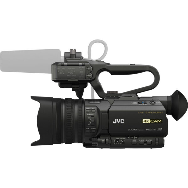JVC GY-HM250 UHD 4K Streaming Camcorder with Built-in Lower-Thirds Graphics view 3