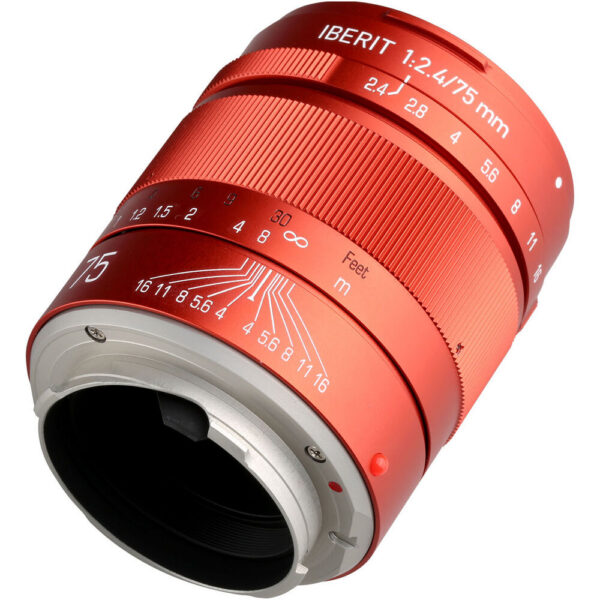 KIPON Iberit 75mm f/2.4 Lens for Leica M (Red) view 4
