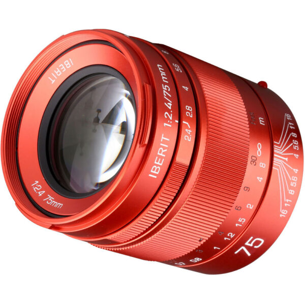KIPON Iberit 75mm f/2.4 Lens for Leica M (Red) view 5