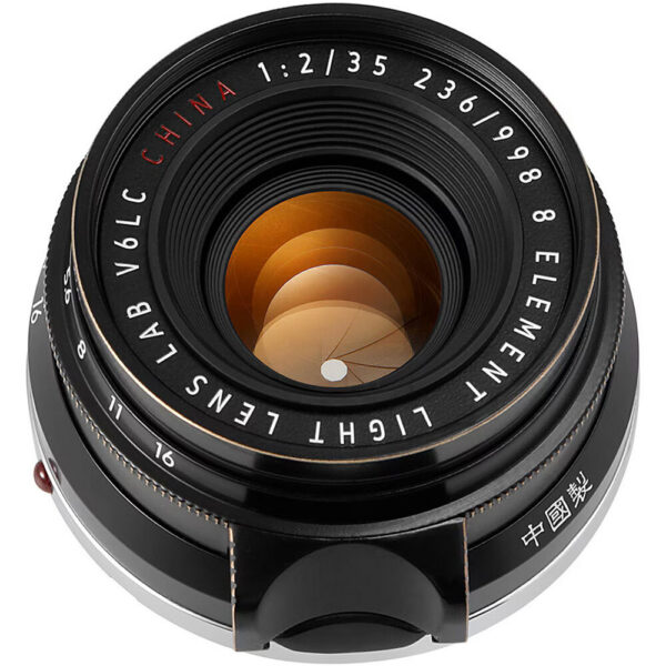Light Lens Lab 35mm f/2 Lens (Leica M, Black & Brass)