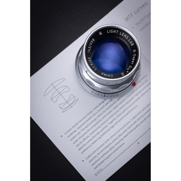 Light Lens Lab 50mm f/1.9 Rigid-ZS6 Lens (Leica M, Chrome, Low Contrast)