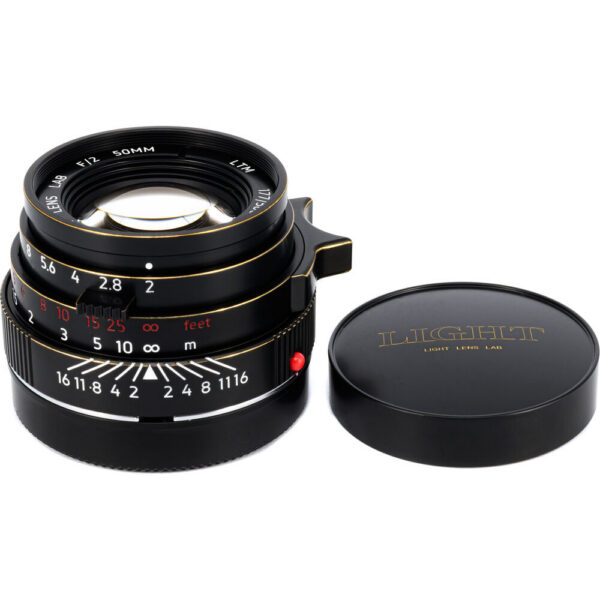 Light Lens Lab 50mm f/2 Lens (Leica M, Black & Brass)