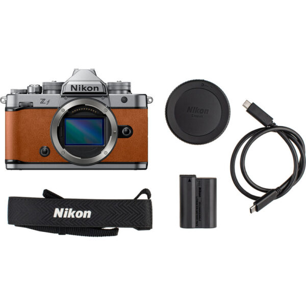 Nikon Zf Mirrorless Camera (Silver & Cognac Brown) view 5
