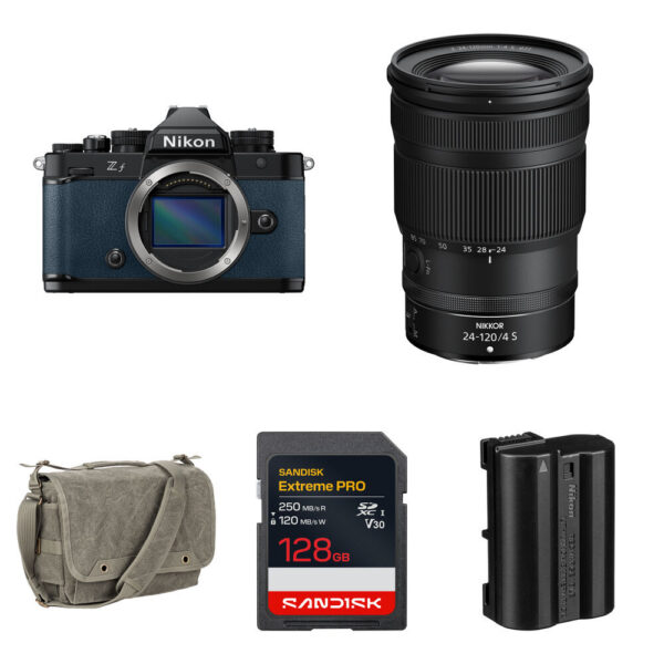 Nikon Zf Mirrorless Camera with 24-120mm f/4 Lens and Essentials+ Kit (Blue)