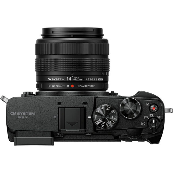 OM SYSTEM PEN Mirrorless Camera with 14-42mm III and 40-150mm R Lenses (Black) view 8