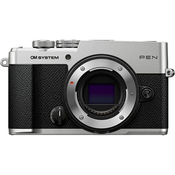 OM SYSTEM PEN Mirrorless Camera with 14-42mm III and 40-150mm R Lenses (Silver) view 3