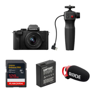 Panasonic LUMIX G100D Mirrorless Camera with 12-32mm f/3.5-5.6 Lens and Content Creation Kit (Black)