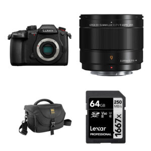 Panasonic LUMIX GH5 II Mirrorless Camera with 9mm f/1.7 Lens and Basic Bundle (Black)