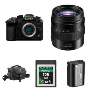 Panasonic LUMIX GH7 Mirrorless Camera with 12-35mm f/2.8 Lens and Essentials+ Kit (Black)