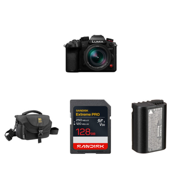 Panasonic LUMIX GH7 Mirrorless Camera with 12-60mm f/2.8-4 Lens and Essentials+ Kit (Black)