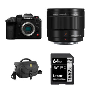 Panasonic LUMIX GH7 Mirrorless Camera with 9mm f/1.7 Lens and Basic Bundle (Black)