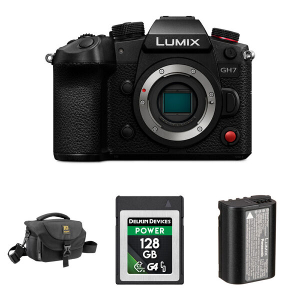 Panasonic LUMIX GH7 Mirrorless Camera with Essentials+ Kit (Black)
