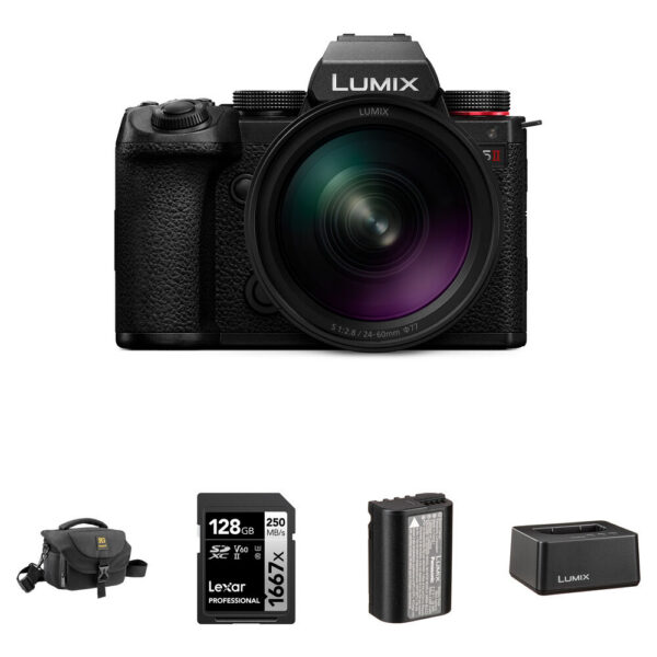 Panasonic LUMIX S5 II Mirrorless Camera with 24-60mm f/2.8 Lens and Essentials+ Kit