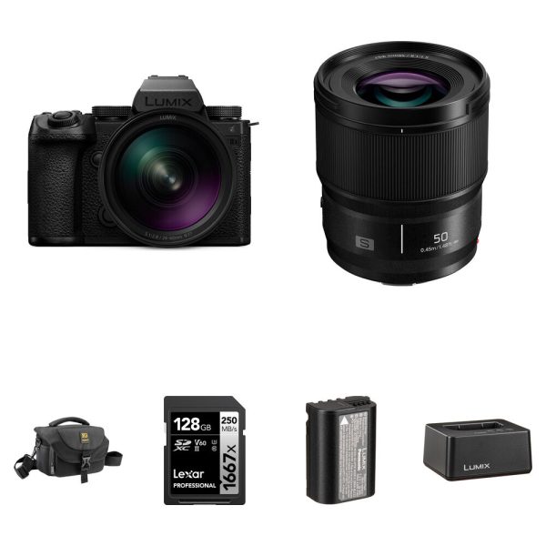 Panasonic LUMIX S5 IIX Mirrorless Camera with 24-60mm f/2.8 and 50mm f/1.8 Lenses and Essentials+ Kit