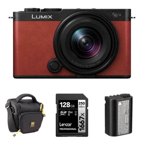 Panasonic LUMIX S9 Mirrorless Camera and 18-40mm f/4.5-6.3 Lens and Essentials+ Kit (Crimson Red)