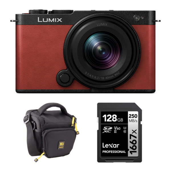 Panasonic LUMIX S9 Mirrorless Camera with 18-40mm f/4.5-6.3 Lens and Basic Bundle (Crimson Red)