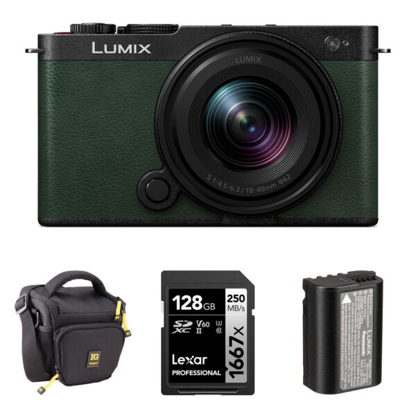 Panasonic LUMIX S9 Mirrorless Camera with 18-40mm f/4.5-6.3 Lens and Essentials+ Kit (Dark Olive)
