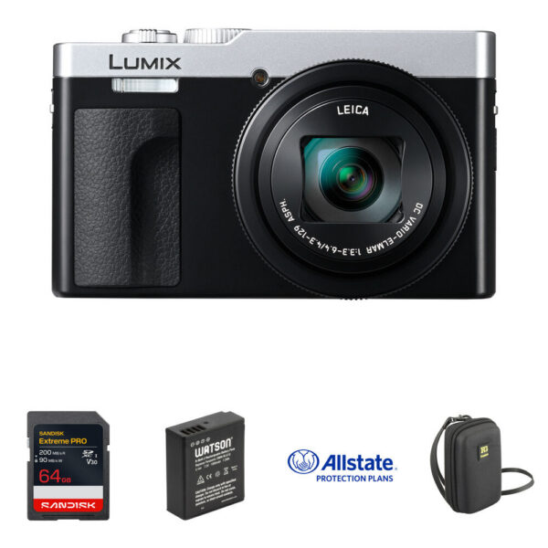 Panasonic ZS99 Digital Camera with Protection & Power Kit (Silver)