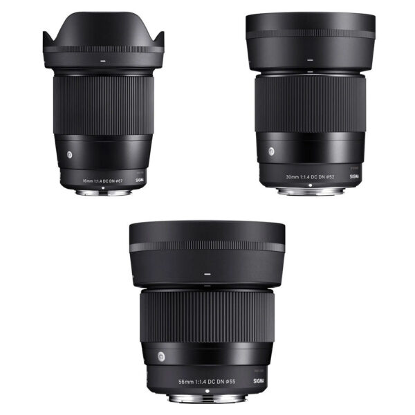 Sigma 16mm, 30mm, and 56mm f/1.4 DC DN Contemporary Lenses Kit (Canon RF) view 4