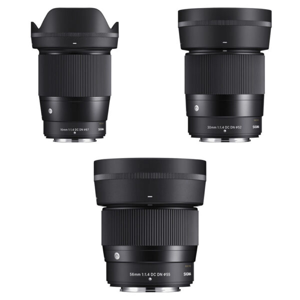 Sigma 16mm, 30mm, and 56mm f/1.4 DC DN Contemporary Lenses Kit for FUJIFILM X view 4