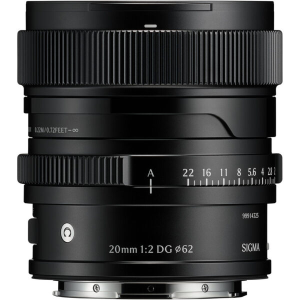 Sigma 20mm f/2 DG Contemporary Lens (L-Mount, Black) view 3