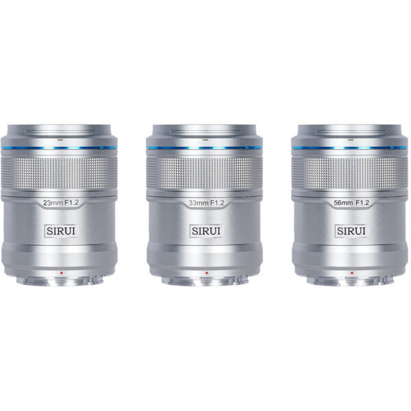 Sirui Sniper f/1.2 Autofocus 3-Lens Kit (Sony E, Silver) view 2