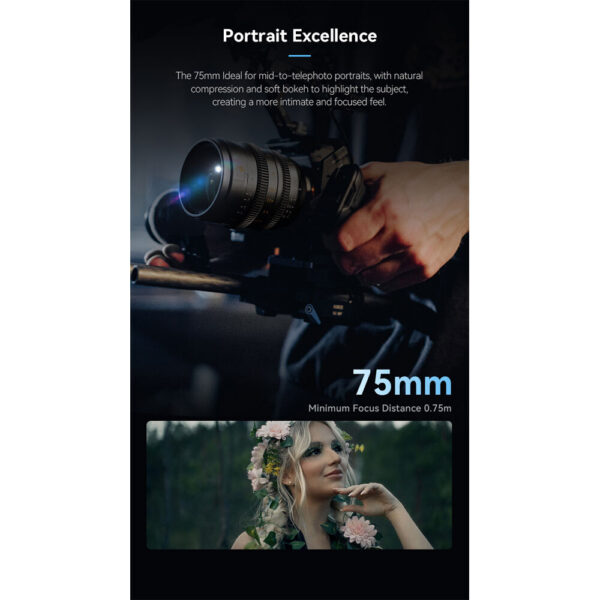 Sirui VP-1 Vision Prime 75mm T1.4 Full-Frame Cine Lens (Multi-Mount, Metal Gray) view 3