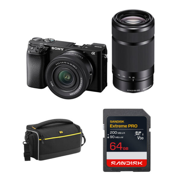 Sony a6100 Mirrorless Camera with 16-50mm and 55-210mm Lenses and Basic Bundle view 7