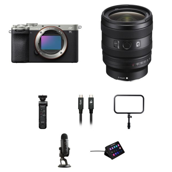 Sony a7C II Mirrorless Camera with 24-50mm f/2.8 Lens and Live Streaming Kit (Silver)