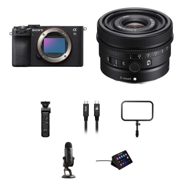 Sony a7C II Mirrorless Camera with 24mm f/2.8 Lens and Live Streaming Kit (Black)