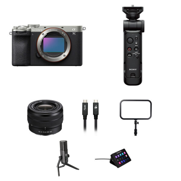 Sony a7C II Mirrorless Camera with 28-60mm f/4-5.6 Lens and Live Streaming Kit (Silver)