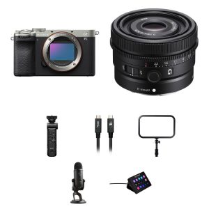 Sony a7C II Mirrorless Camera with 40mm f/2.5 Lens and Live Streaming Kit (Silver)